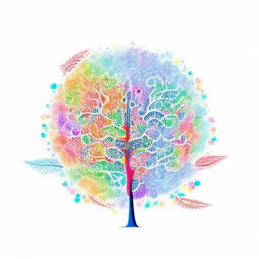 A Colorful Tree Of Life With Musical Notes As Leaves