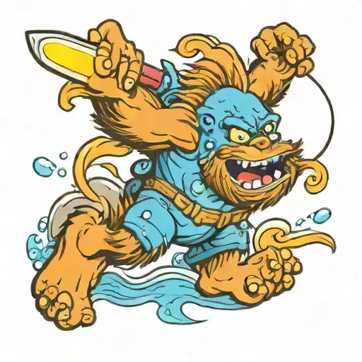 Baby Bigfoot Fishing