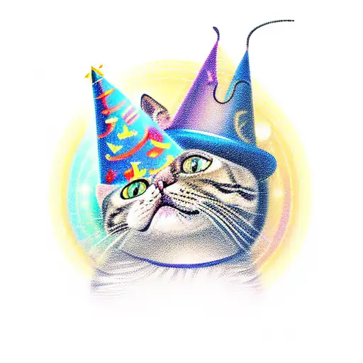A Singing Cat With A Wizard Hat Surrounded By Mathematical Equations