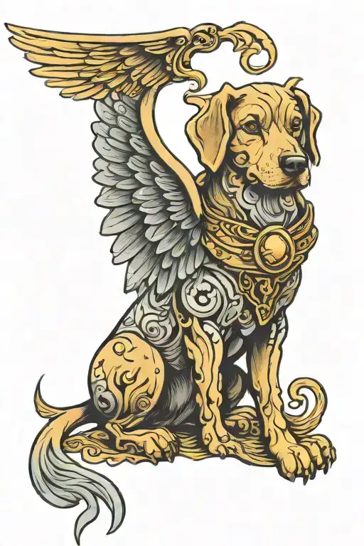 Seating Dog With Wings