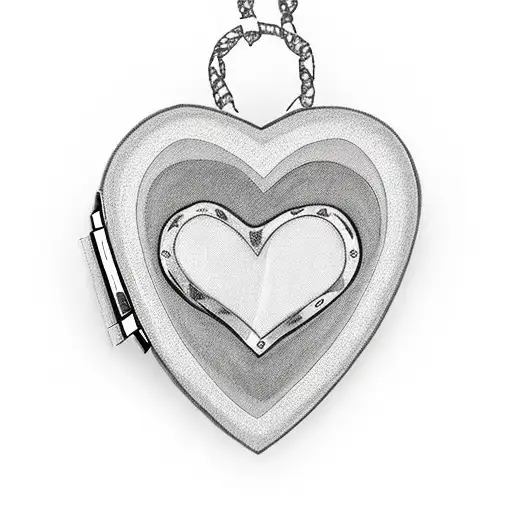 A Heart-shaped Locket With A Small Portrait Of The Client's Son Inside