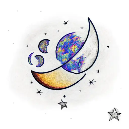 Last Quarter Moon And Waxing Crescent Moon