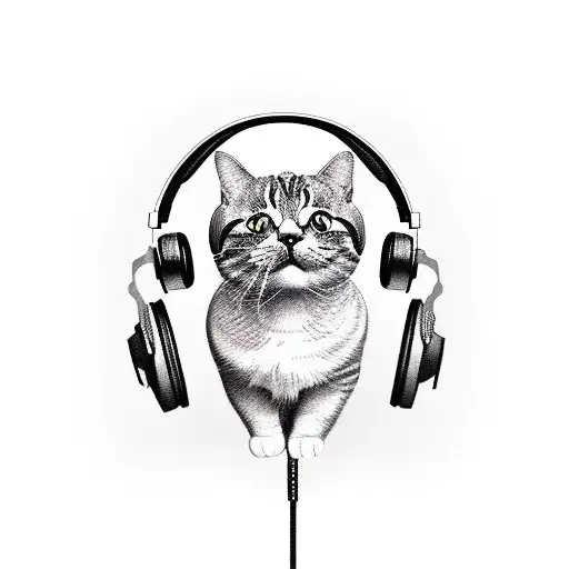 A Cat Wearing Headphones And Djing