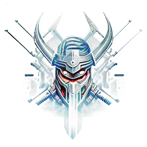 A Futuristic Warrior From A Computer Game Wielding A Powerful Weapon