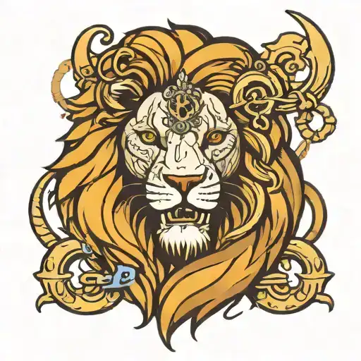 Lion With Key Around Its Neck