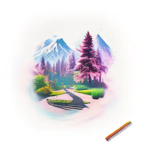 Incorporate Elements From Oregon's Landscape Into A New-school Tattoo Inspired By Gaming