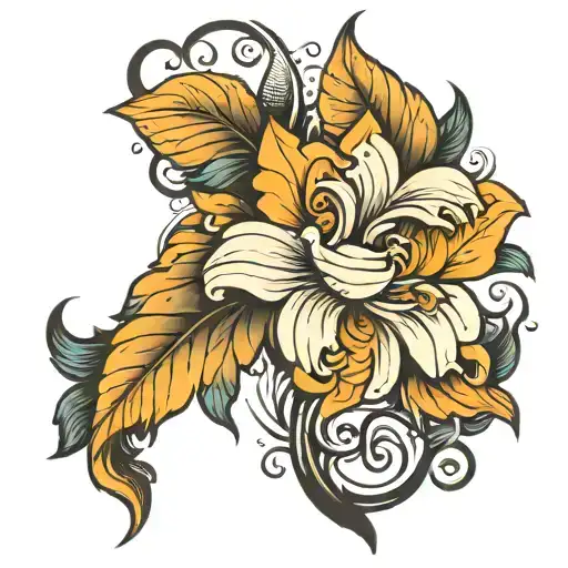 Floral Sleeve Tattoo Featuring