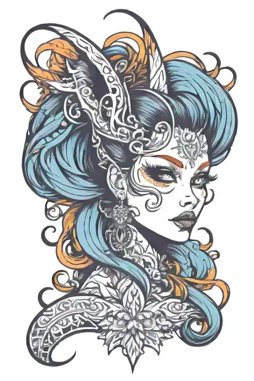 Slender Vixen Fox Long Tail Long Lashes Seductive