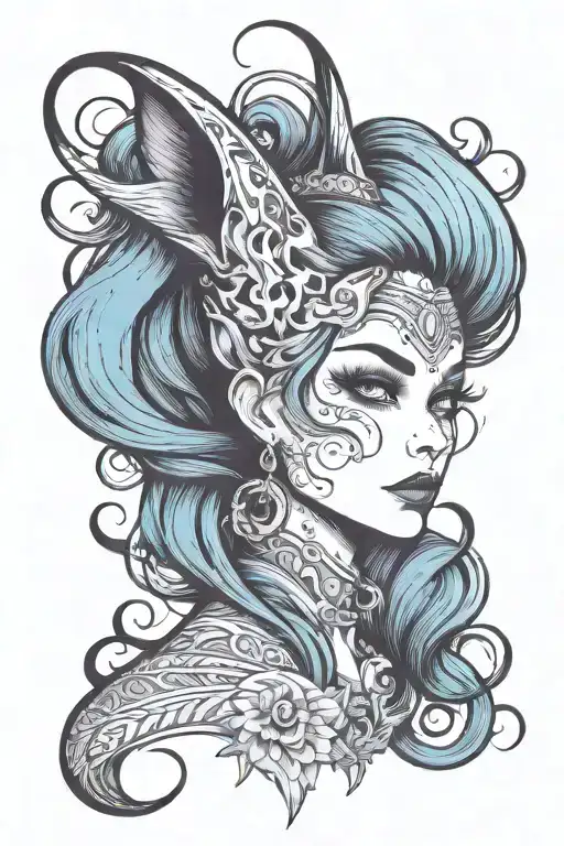 Slender Vixen Cartoon Fox Long Tail Long Lashes Seductive