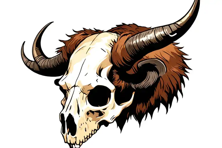 Bison Skull With Horns