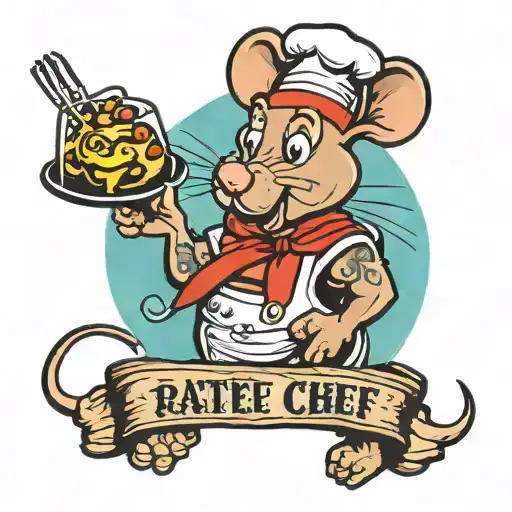 Rat Chef Banner That Says Anyone Can Cook