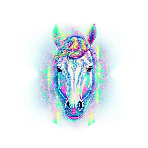 A Creative Design Merging Technology And A Computer Chip With The Shape Of A Horse