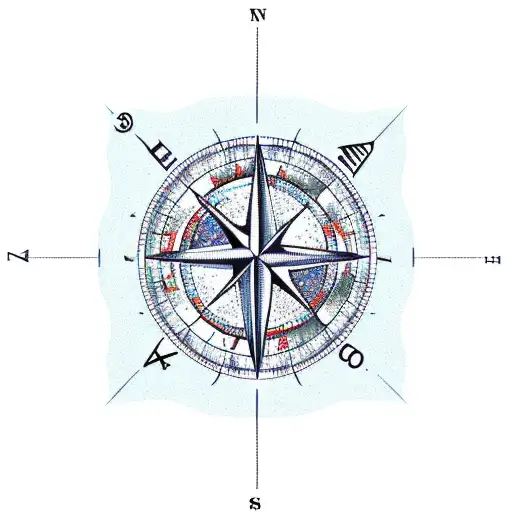 3D Compass With The Island Of Mallorca In The Background