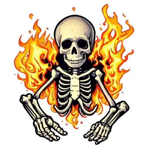 Skeleton Suffering Burning
