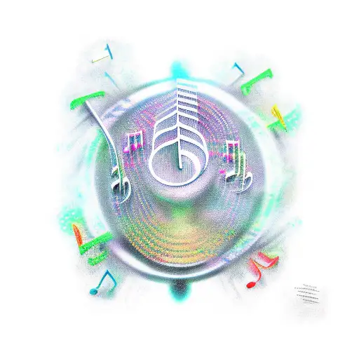 Musical Notes Transforming Into An Alien Spaceship