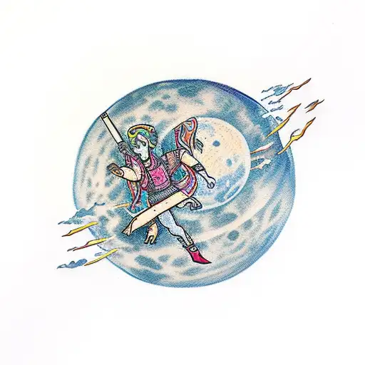 A Tarot Card Depicting The Moon And Stars