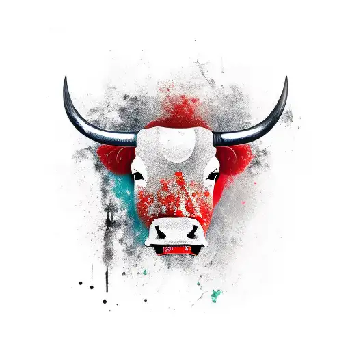 Bull With Red