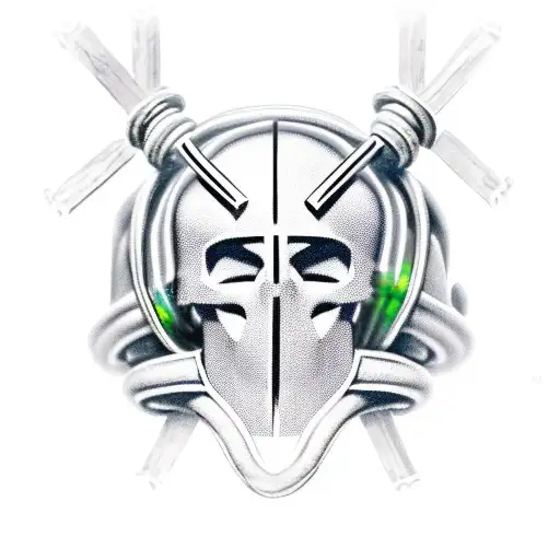 Cross With Rosary And Spartan Helmet