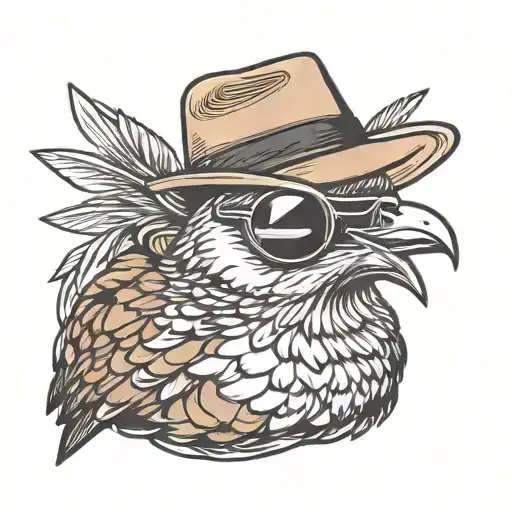 Gangster Pigeon With Hat And Sunglasses