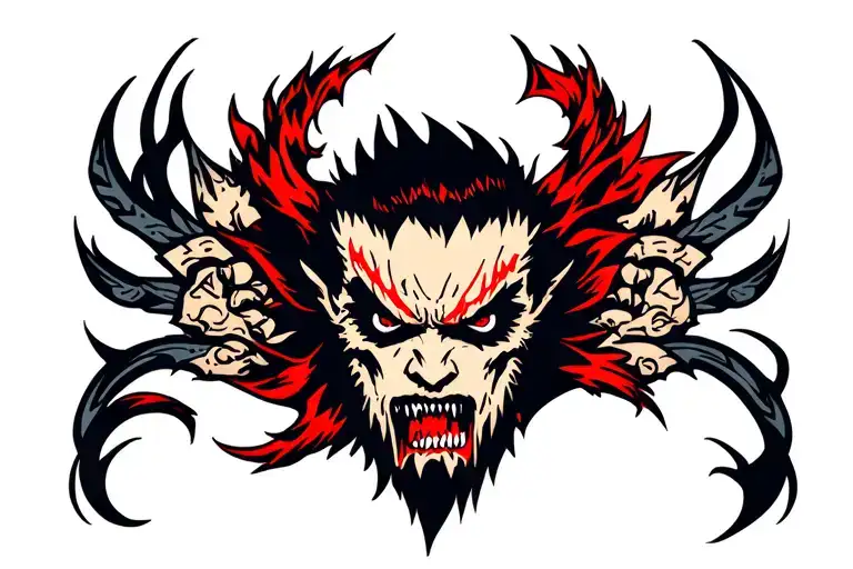 Tattoo Berserk On The Chest On Both Sides