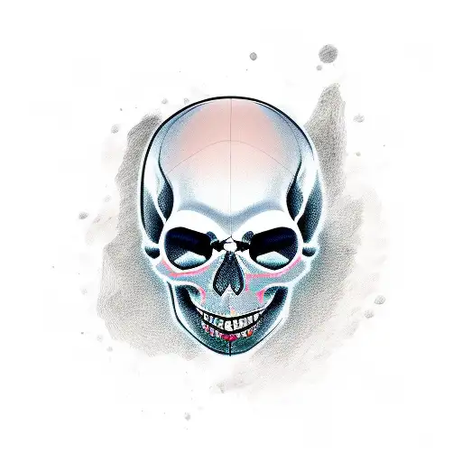 Skull And Beatiful Girl Face