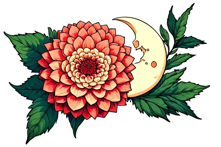 Dahlia And Moon