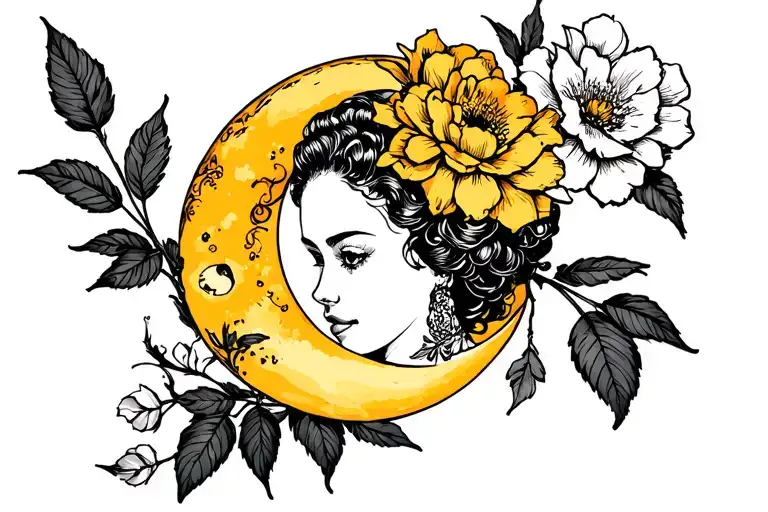 Black Dahlia And Moon