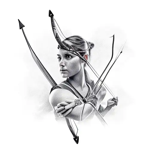A Realistic Portrait Of A Gamer With A Bow And Arrow