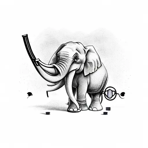 Elephant With Cherry With Guns With Music With Speaker With Knife With Mechanic