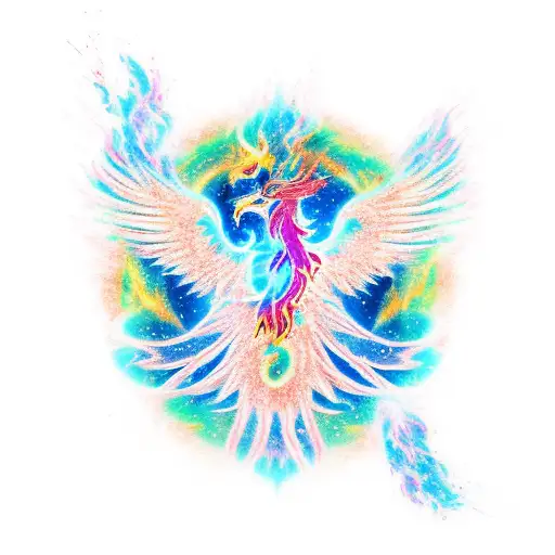 Burning Phoenix Rising Out Of An Exploding Galaxy