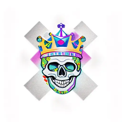 Skull With A Crown Made Of Puzzle Pieces