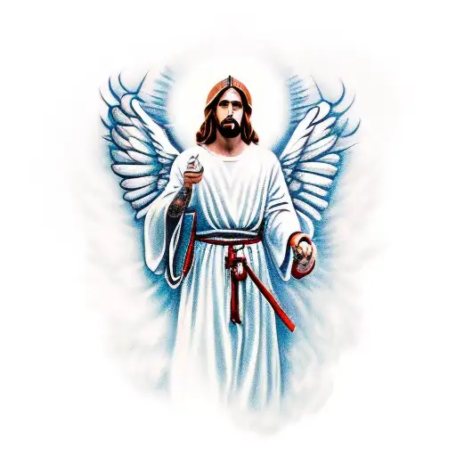 Create A Tattoo Design Inspired By The Angel Gabriel And Portugal