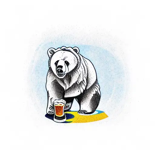 Bear Drinking A Beer