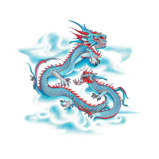 Dragon With 2 Kids Dragons