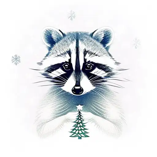 Raccoon Holding A Christmas Tree Snack