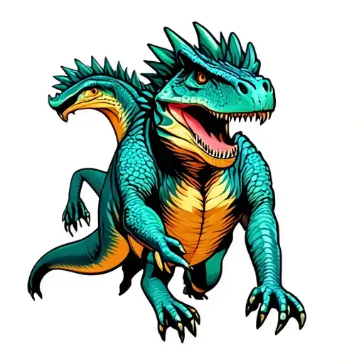 Voliciraptors Running In The Woods With Background