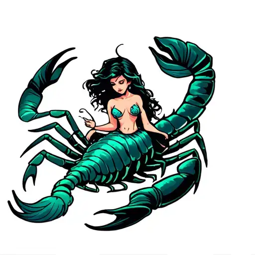 Mermaid Riding A Scorpion