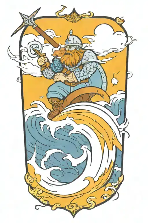 An Epic Scene Of Viking Warriors In A Sea Battle