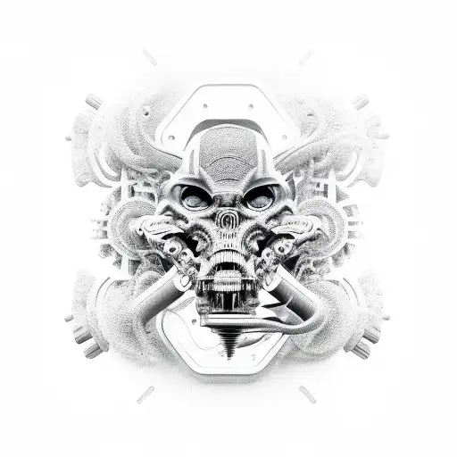 Biomechanical Vector Design Black And Grey