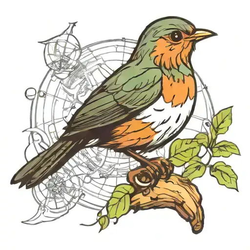 A Robin Bird With The Body Of Robin Is A Globe