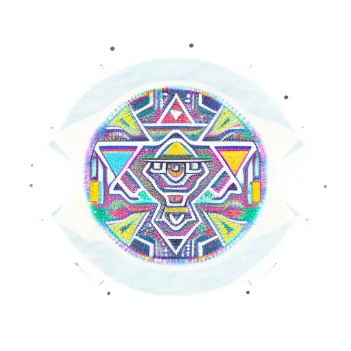 Moon With Aztec Design