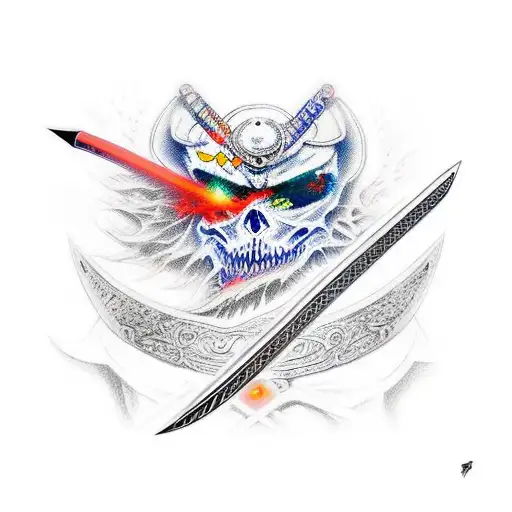 Espada Samurai Oscura Desafiando La Vida