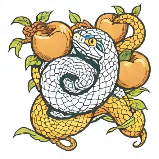 Snake And Apple Wrapped