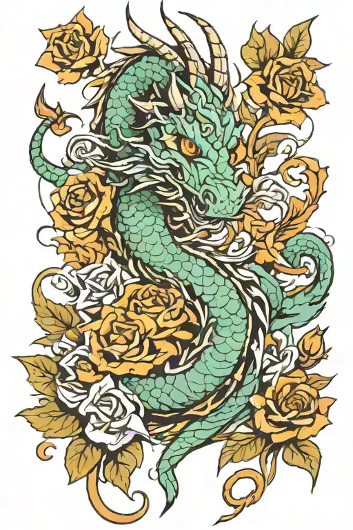 Dragon And Flowers