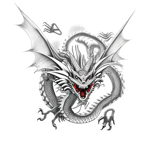 Dragon With Two Heads For A Full Back