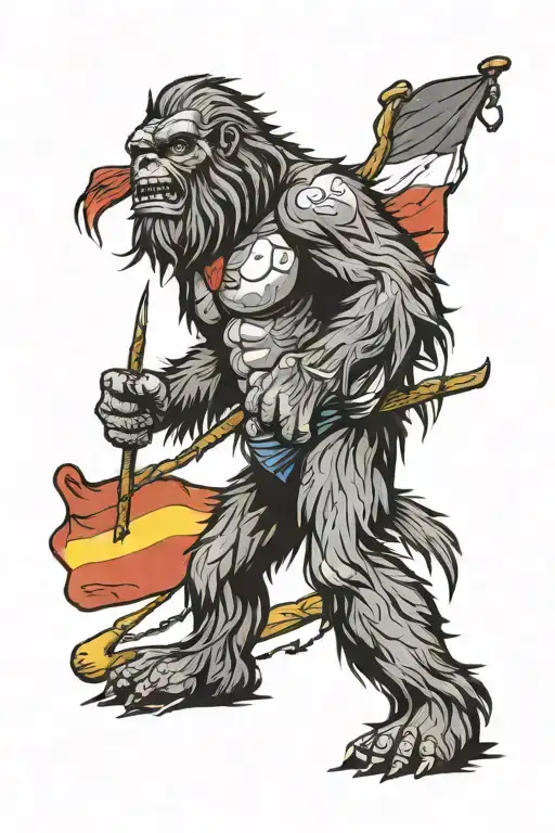 Sasquatch With German Flag