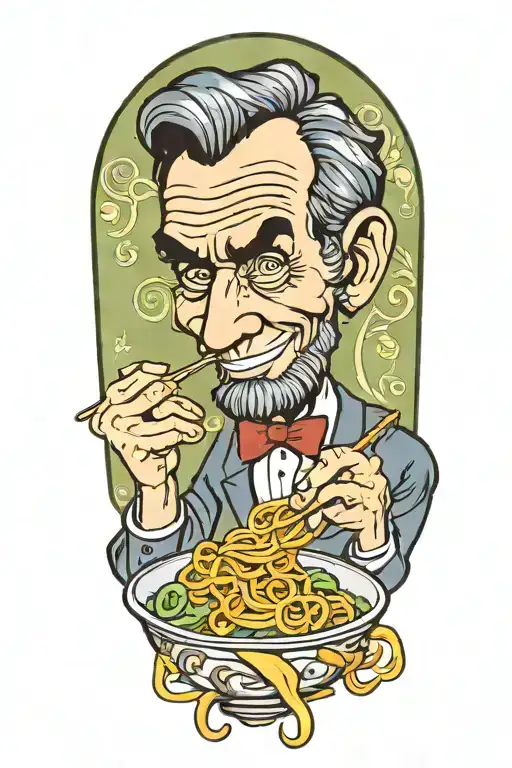 Abe Lincoln Eating Spaghetti