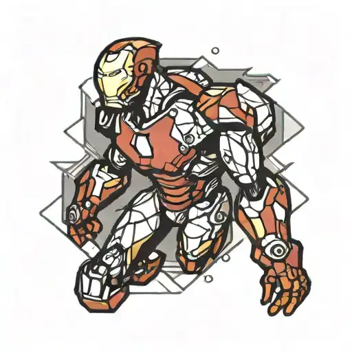 Patchwork Style Ironman Triathlon Symbol