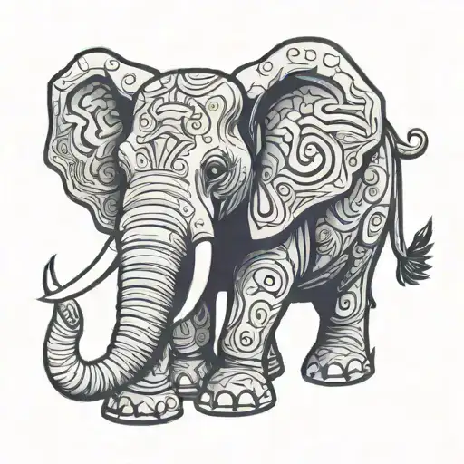 A Punk Elephant With Stretched Ears