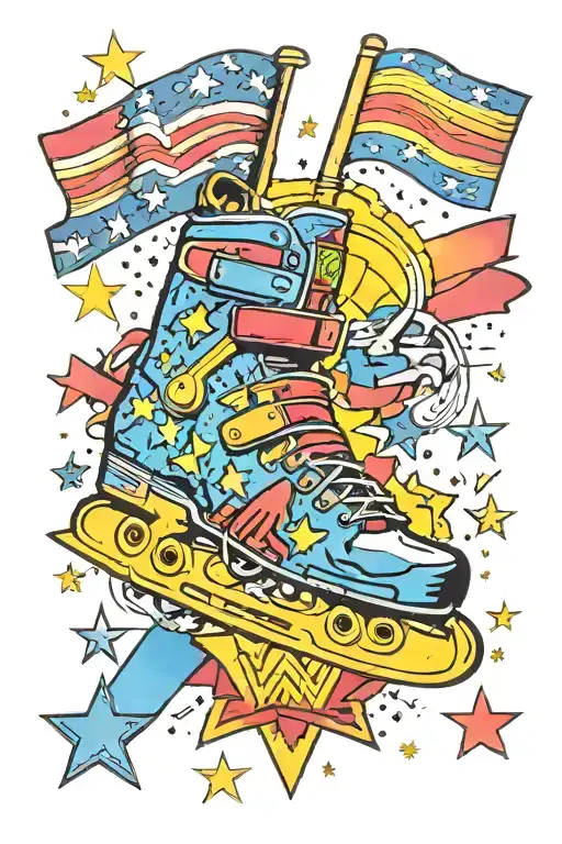 80'S Speed Skate Casset Tape Wonder Woman Logo Goonies Trans Flag Rainbow Bright